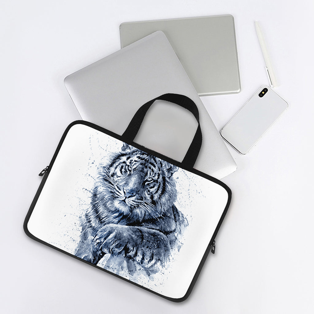 White Tiger Painting Print Laptop Sleeve With Handle