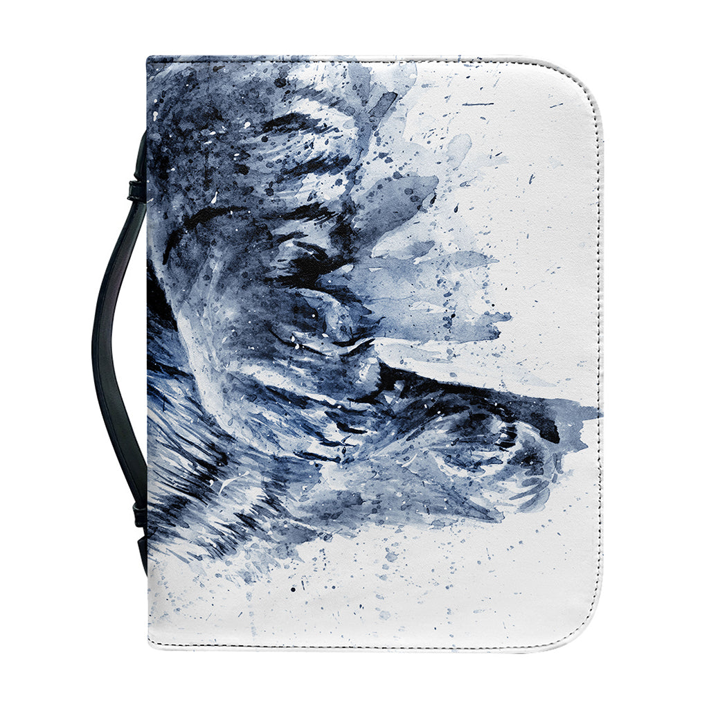 White Tiger Painting Print Leather Bible Cover
