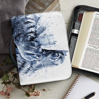 White Tiger Painting Print Leather Bible Cover