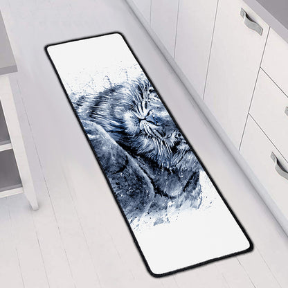 White Tiger Painting Print Long Kitchen Mat