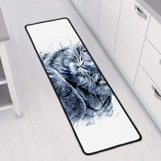 White Tiger Painting Print Long Kitchen Mat