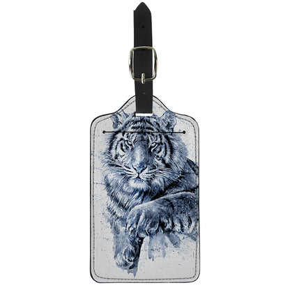 White Tiger Painting Print Luggage Tag