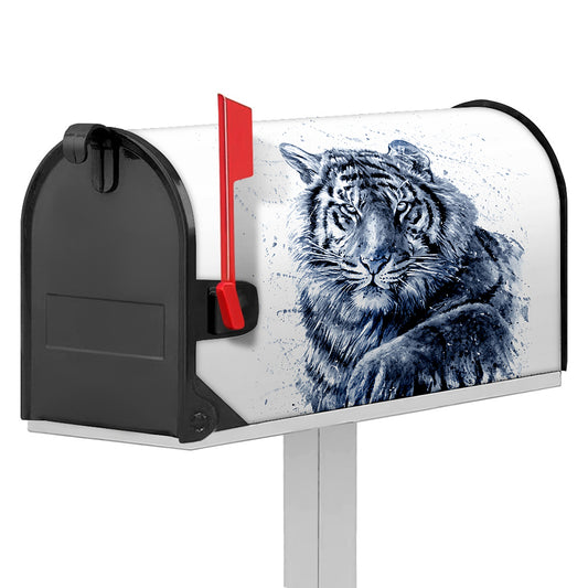 White Tiger Painting Print Mailbox Cover