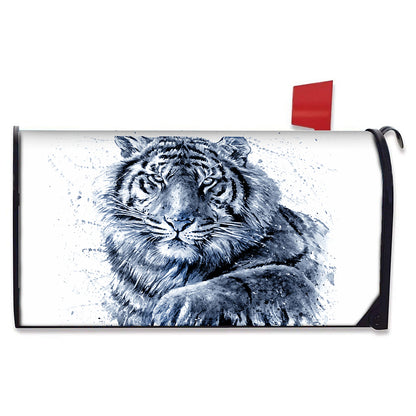 White Tiger Painting Print Mailbox Cover
