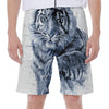 White Tiger Painting Print Men's Beach Shorts