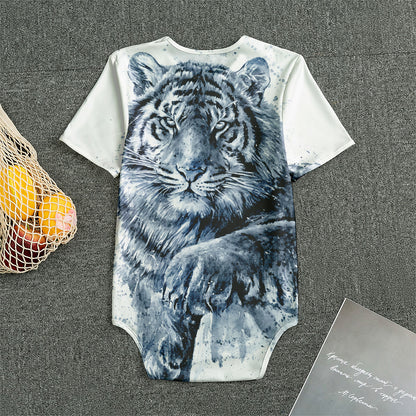 White Tiger Painting Print Men's Bodysuit