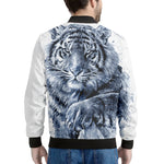 White Tiger Painting Print Men's Bomber Jacket