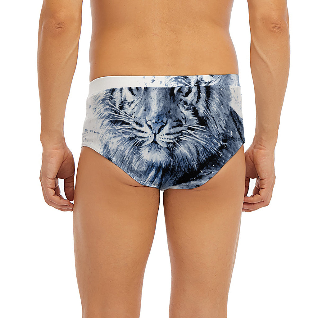 White Tiger Painting Print Men's Briefs