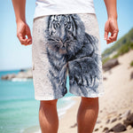 White Tiger Painting Print Men's Cargo Shorts