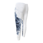 White Tiger Painting Print Men's Compression Pants