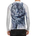 White Tiger Painting Print Men's Long Sleeve Rash Guard