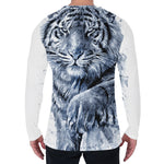 White Tiger Painting Print Men's Long Sleeve T-Shirt