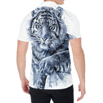 White Tiger Painting Print Men's Shirt