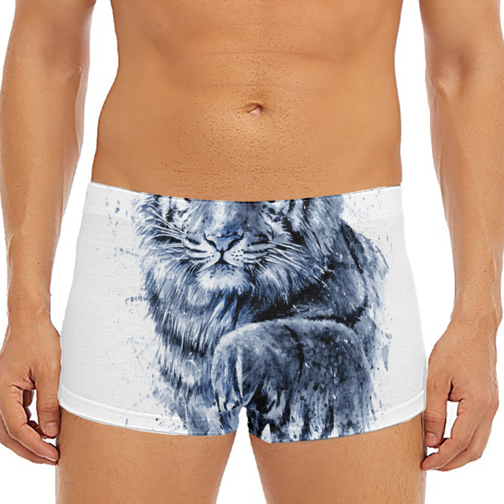 White Tiger Painting Print Men's Short Boxer Briefs