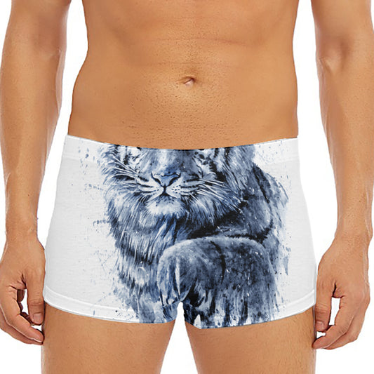 White Tiger Painting Print Men's Short Boxer Briefs