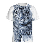 White Tiger Painting Print Men's Sports T-Shirt