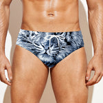 White Tiger Painting Print Men's Swim Briefs