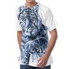 White Tiger Painting Print Men's Velvet T-Shirt