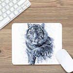 White Tiger Painting Print Mouse Pad