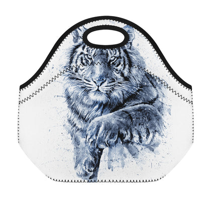 White Tiger Painting Print Neoprene Lunch Bag