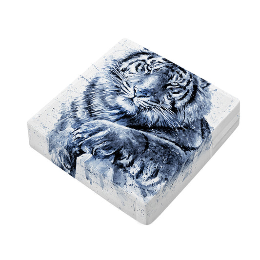 White Tiger Painting Print Outdoor Seat Cushion Cover