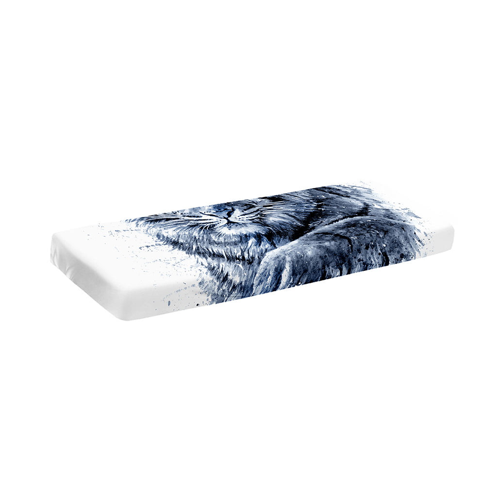 White Tiger Painting Print Piano Keyboard Cover