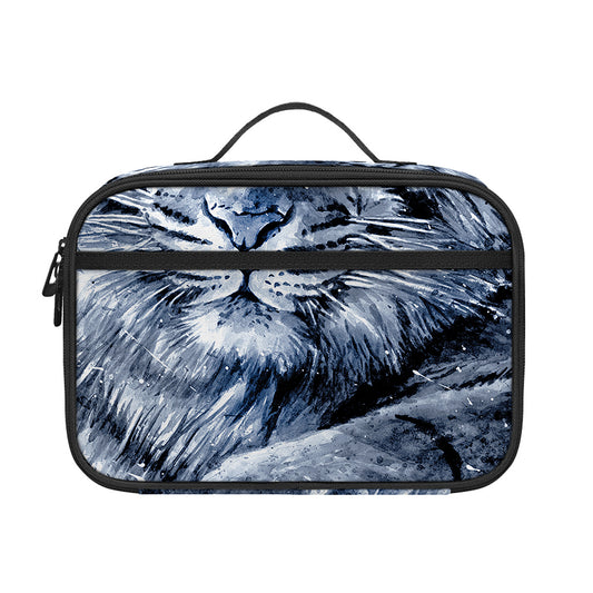 White Tiger Painting Print Portable Lunch Bag