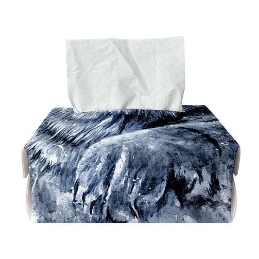 White Tiger Painting Print Rectangle Tissue Box Cover