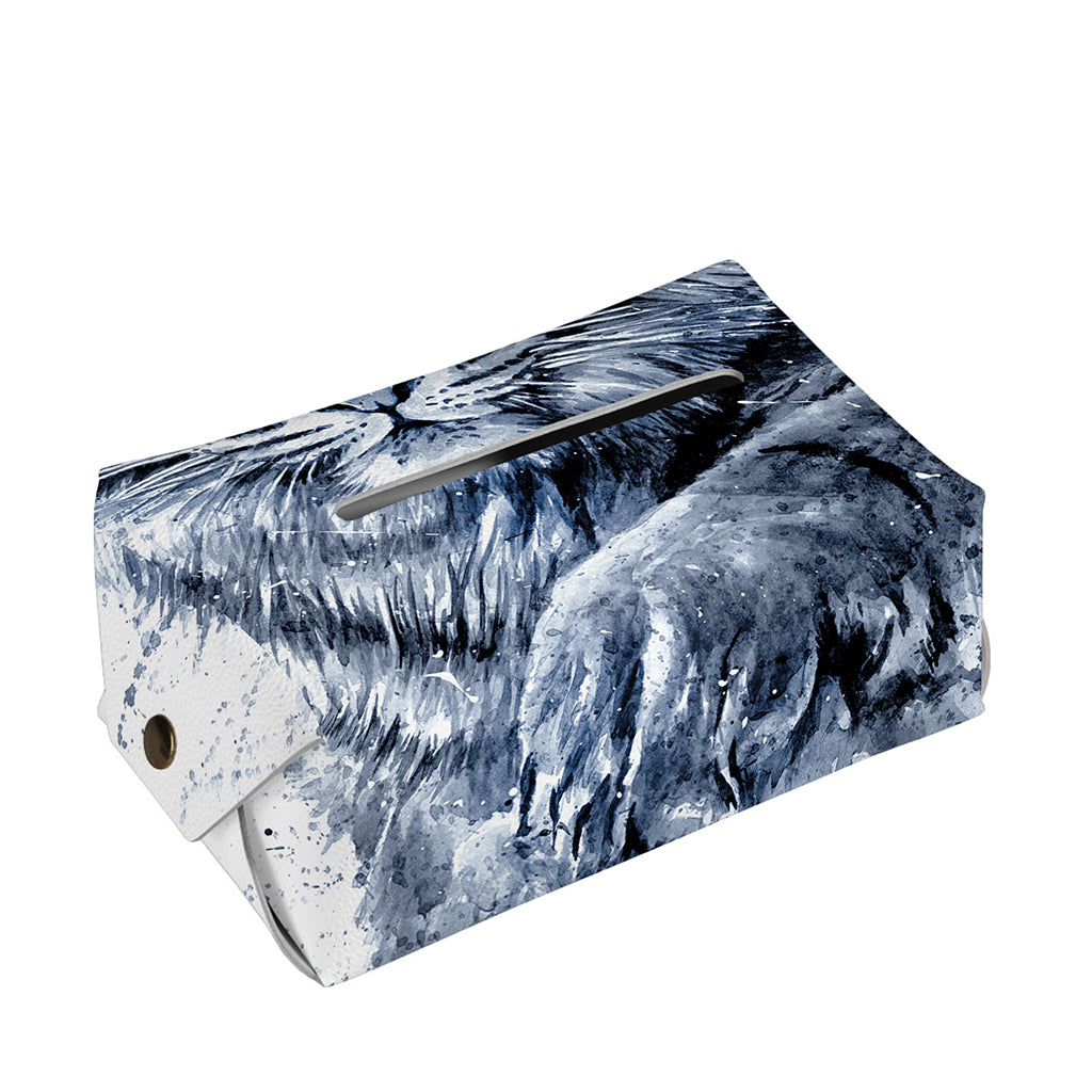 White Tiger Painting Print Rectangle Tissue Box Cover
