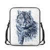 White Tiger Painting Print Rectangular Crossbody Bag