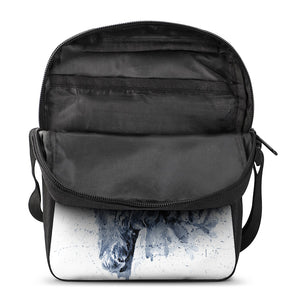 White Tiger Painting Print Rectangular Crossbody Bag