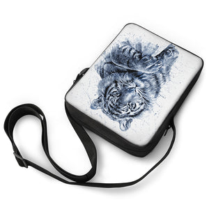 White Tiger Painting Print Rectangular Crossbody Bag