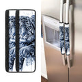 White Tiger Painting Print Refrigerator Handle Covers
