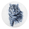 White Tiger Painting Print Round Blanket