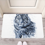 White Tiger Painting Print Rubber Doormat