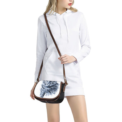 White Tiger Painting Print Saddle Bag