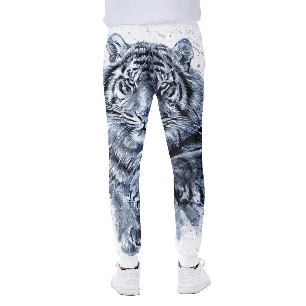 White Tiger Painting Print Scuba Joggers