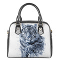 White Tiger Painting Print Shoulder Handbag