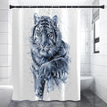 White Tiger Painting Print Shower Curtain