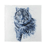White Tiger Painting Print Silk Bandana