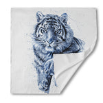White Tiger Painting Print Silk Bandana