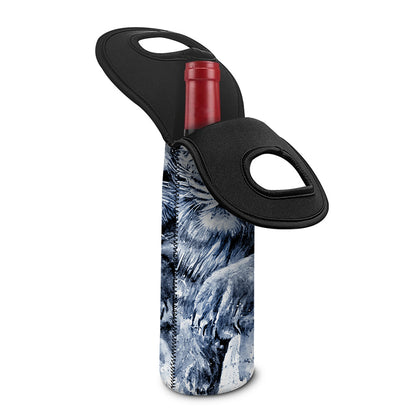 White Tiger Painting Print Single Neoprene Wine Tote