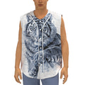 White Tiger Painting Print Sleeveless Baseball Jersey