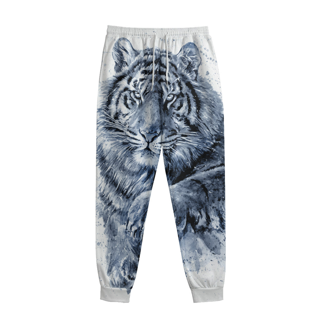 White Tiger Painting Print Sweatpants