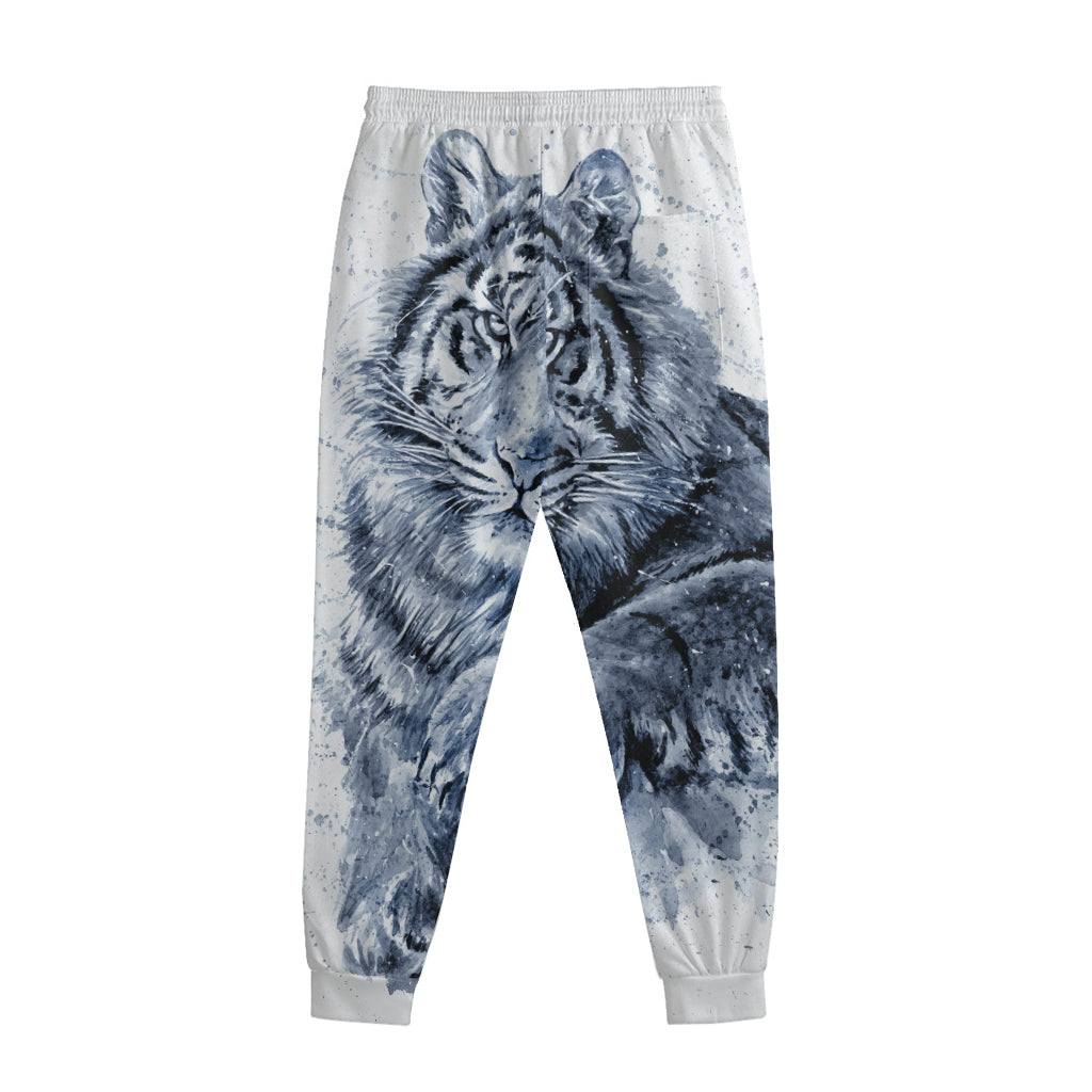 White Tiger Painting Print Sweatpants