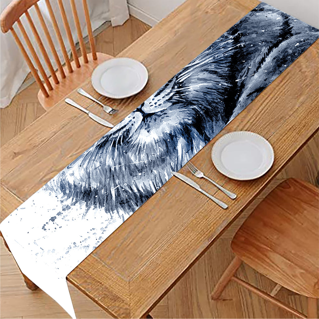 White Tiger Painting Print Table Runner