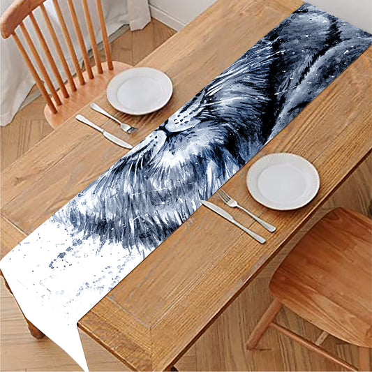 White Tiger Painting Print Table Runner