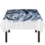 White Tiger Painting Print Tablecloth