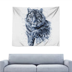 White Tiger Painting Print Tapestry