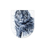 White Tiger Painting Print Toilet Lid Cover